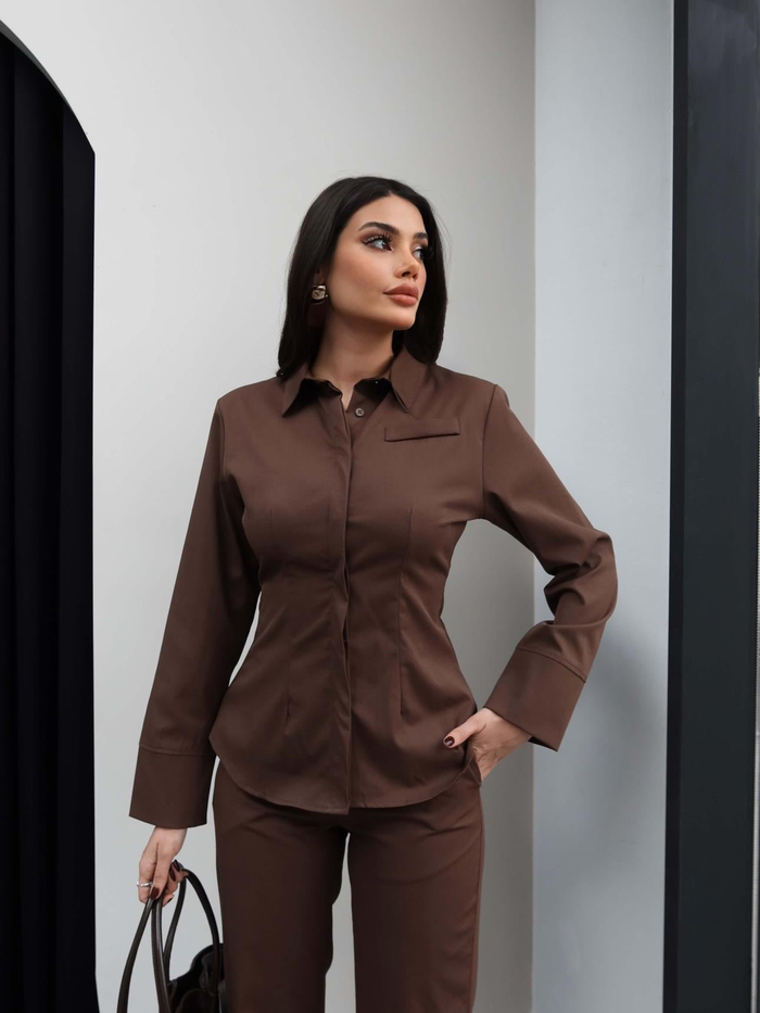 Belden Oturtmalı Gömlek Pantolon Takım