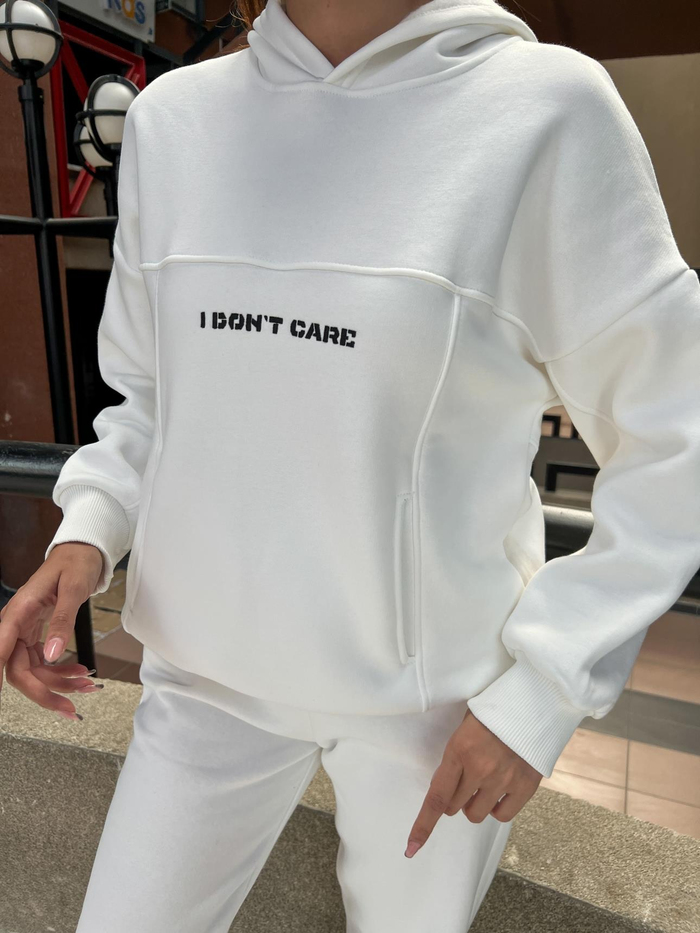 Beyaz Hoodie Eşofman Takım
