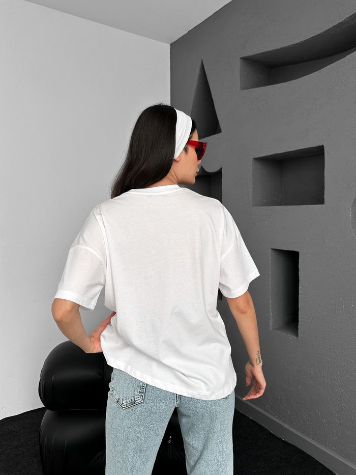 Beyaz Love BaskılıTshirt