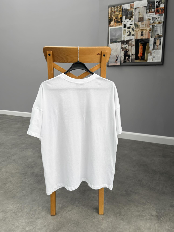 Beyaz Vog Baskılı Tshirt