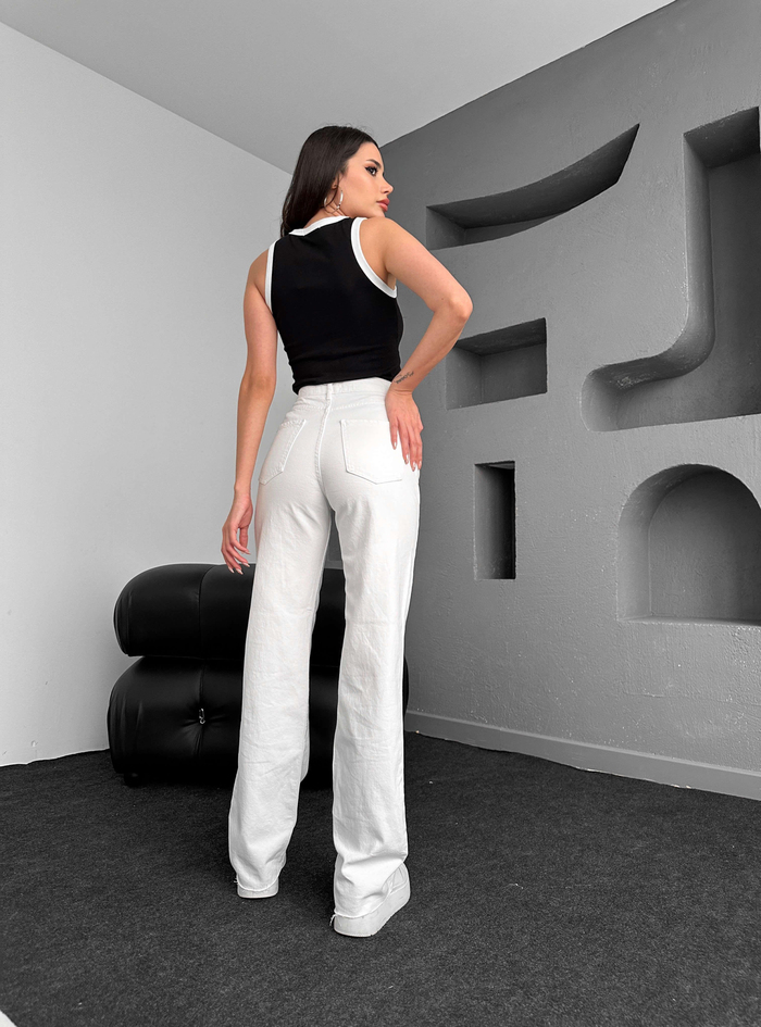Beyaz Wide-Leg Jean