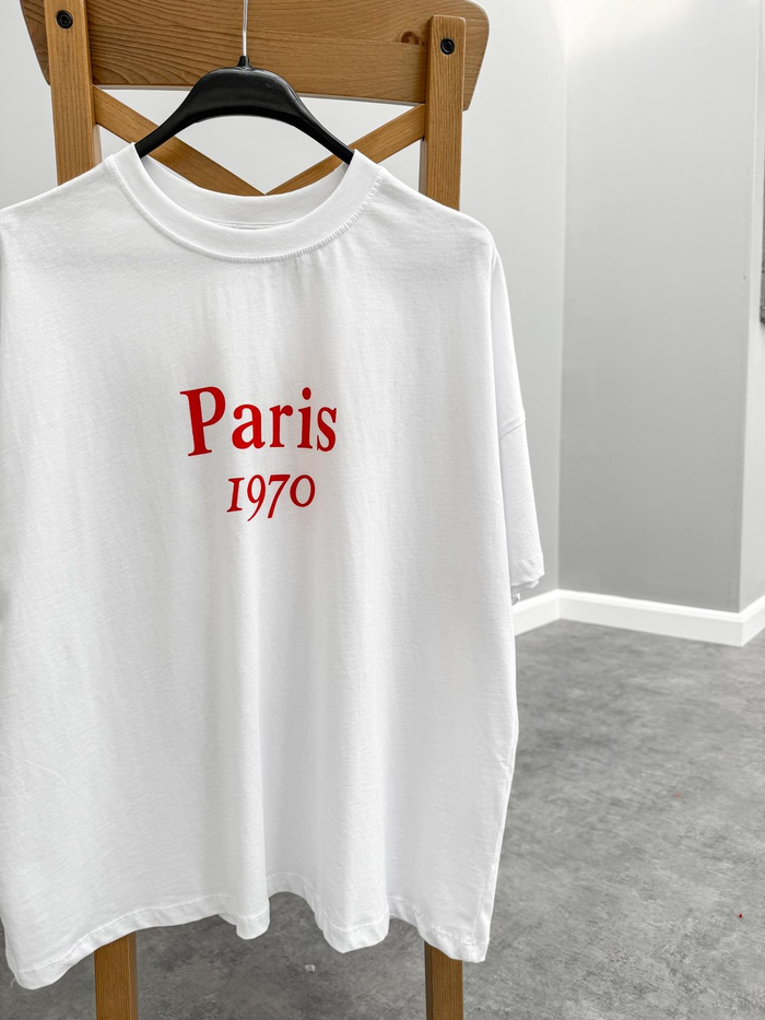 Beyaz Yazı Baskılı Tshirt