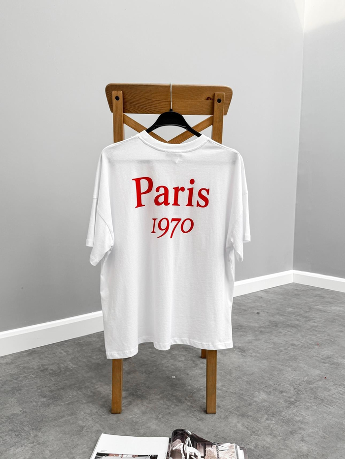 Beyaz Yazı Baskılı Tshirt