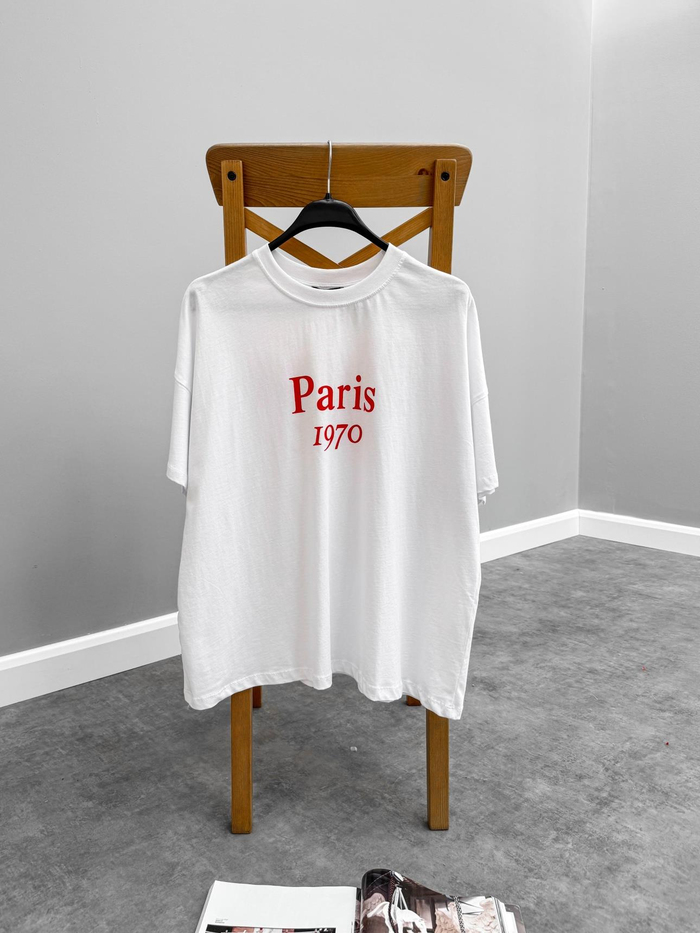 Beyaz Yazı Baskılı Tshirt