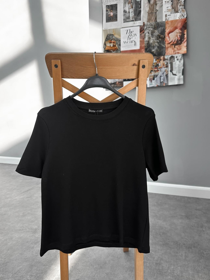 Bisiklet Yaka Basic Tshirt