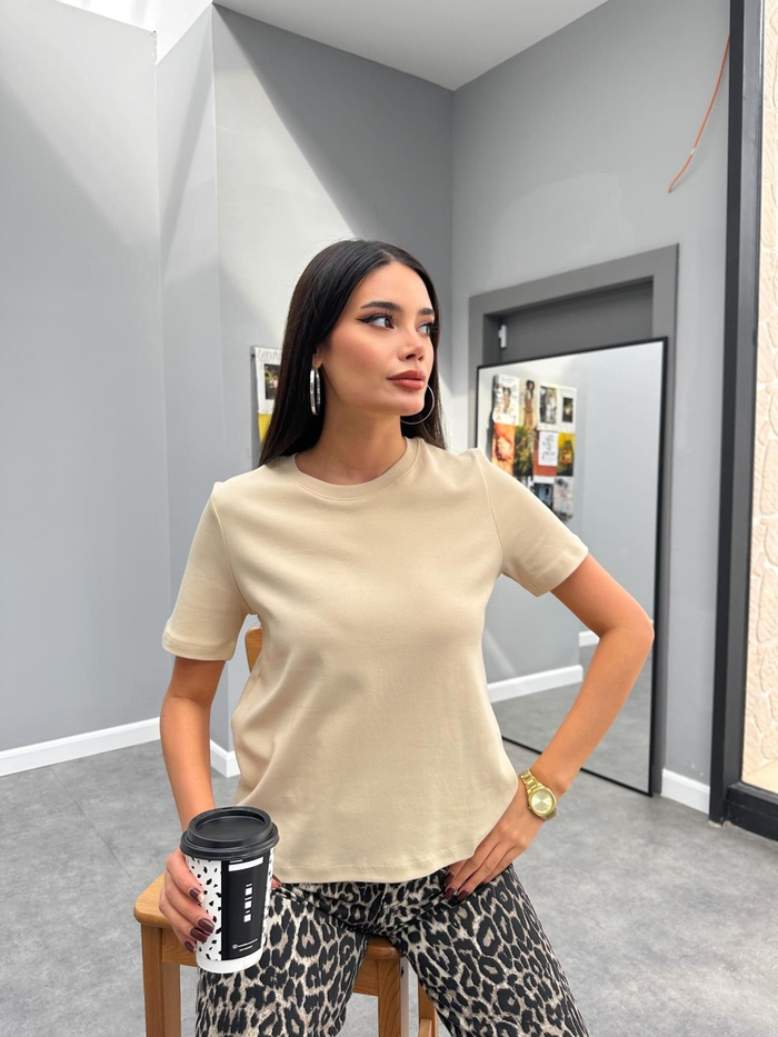 Bisiklet Yaka Basic Tshirt