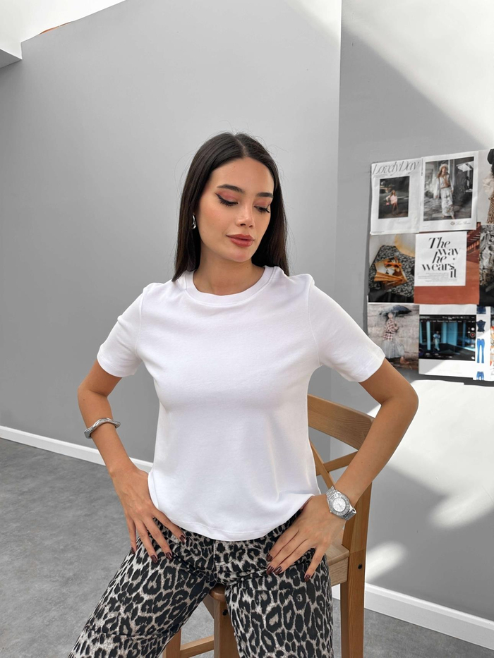 Bisiklet Yaka Basic Tshirt