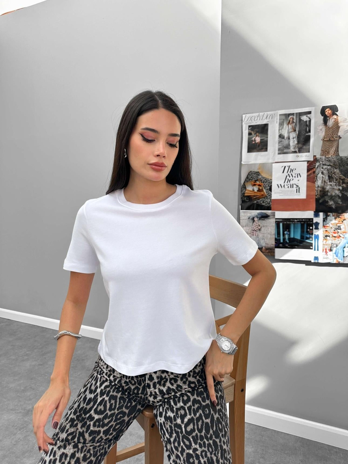 Bisiklet Yaka Basic Tshirt