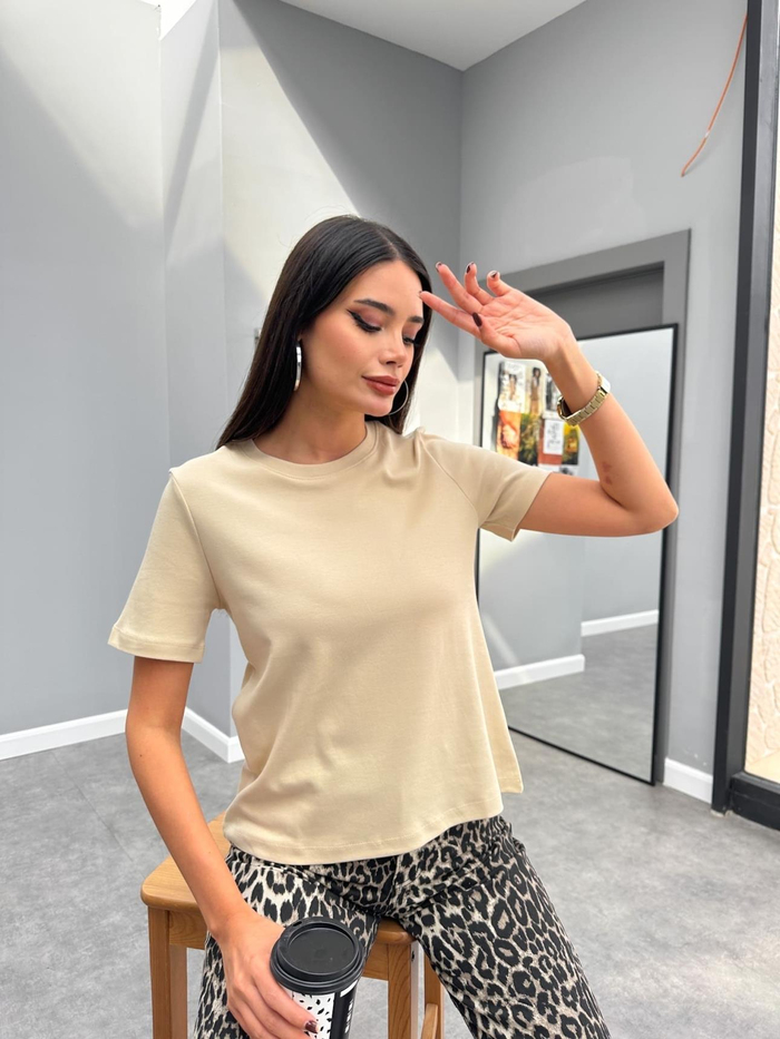 Bisiklet Yaka Basic Tshirt