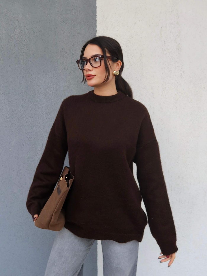 Bisiklet Yaka Basic Yün Kazak