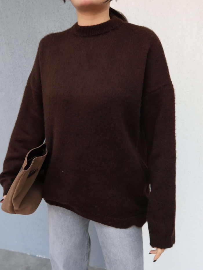 Bisiklet Yaka Basic Yün Kazak