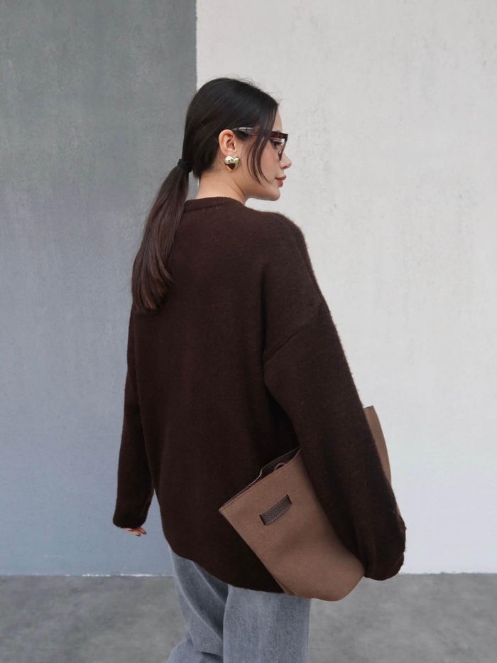 Bisiklet Yaka Basic Yün Kazak