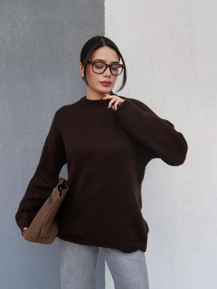 Bisiklet Yaka Basic Yün Kazak