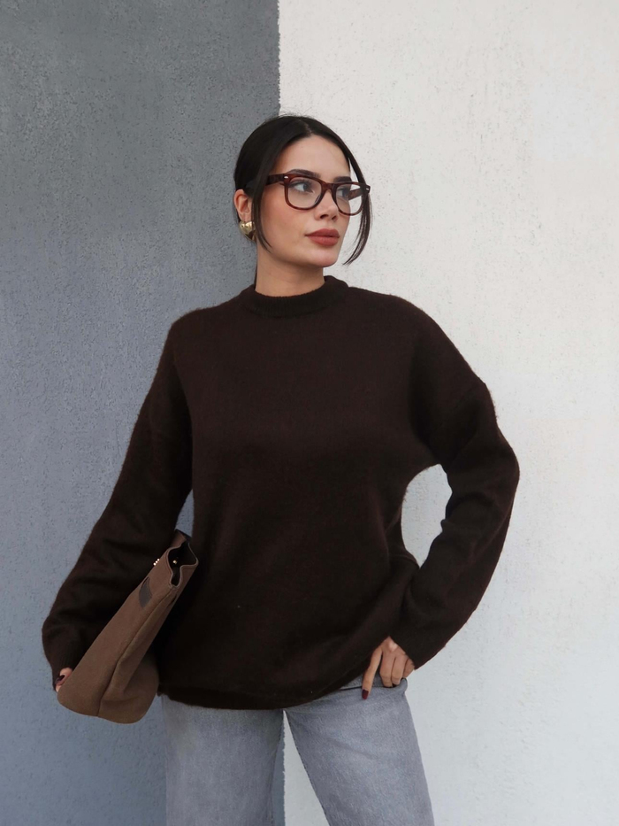 Bisiklet Yaka Basic Yün Kazak