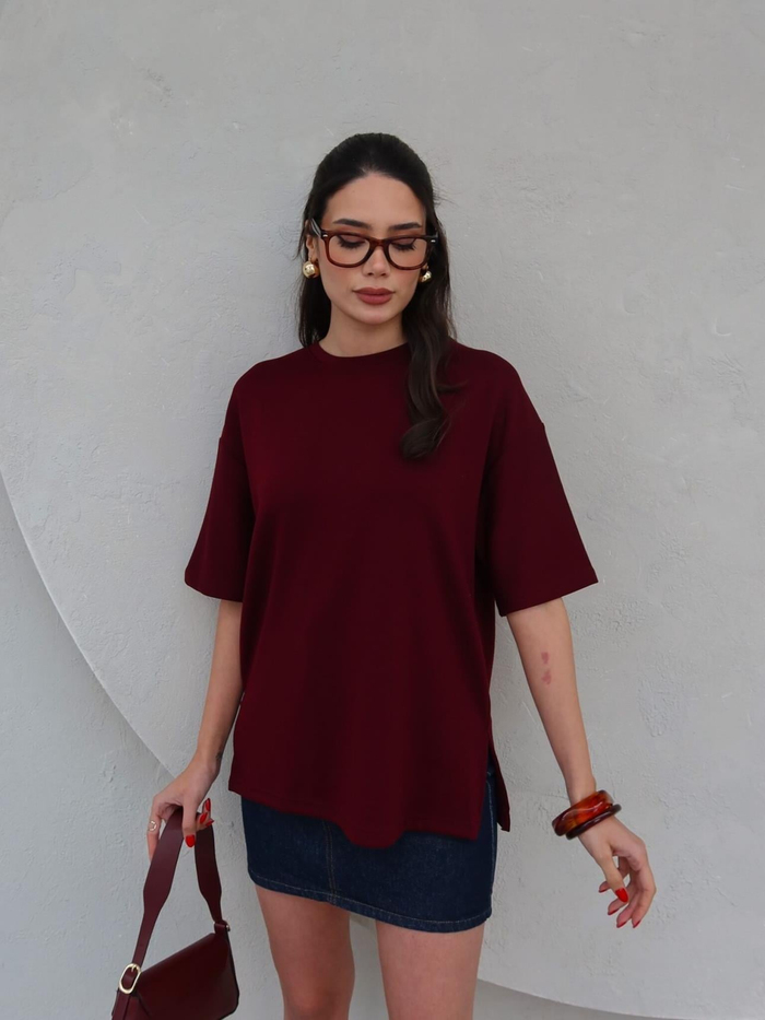 Bisiklet Yaka Modal T-Shirt