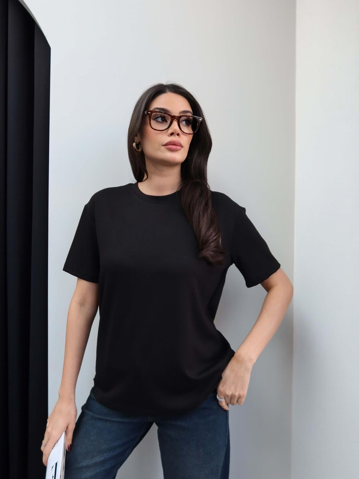 Bisiklet Yaka Modal Tshirt