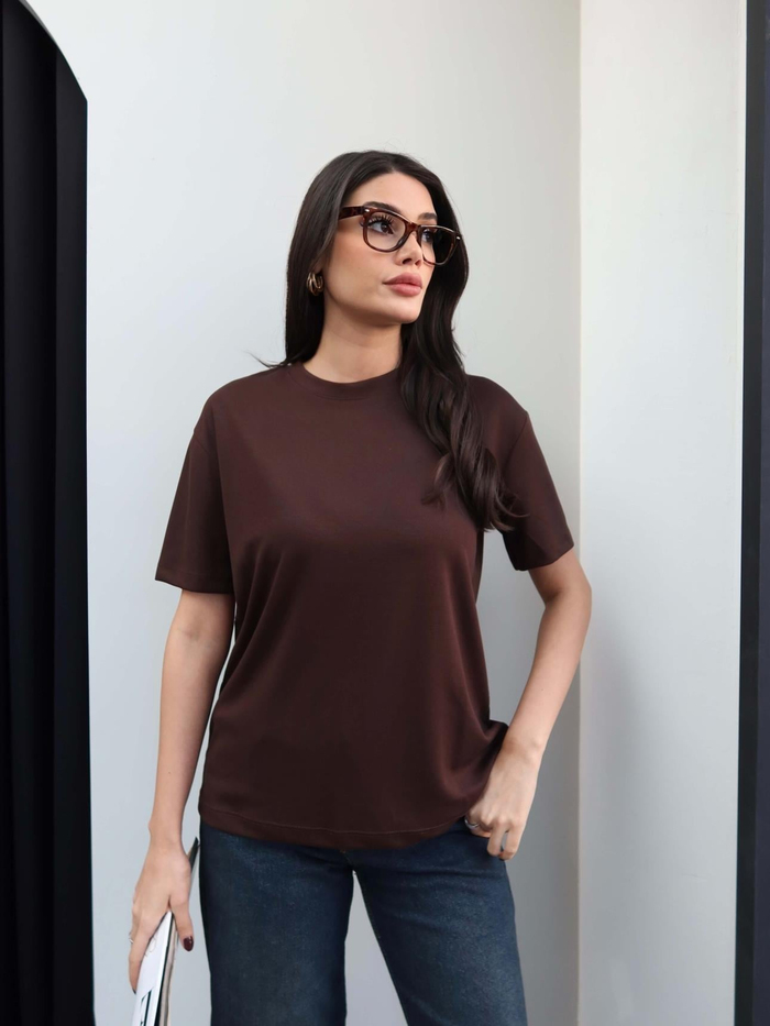 Bisiklet Yaka Modal Tshirt