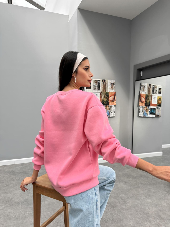 Bisiklet Yaka Oversize Basic Sweatshirt