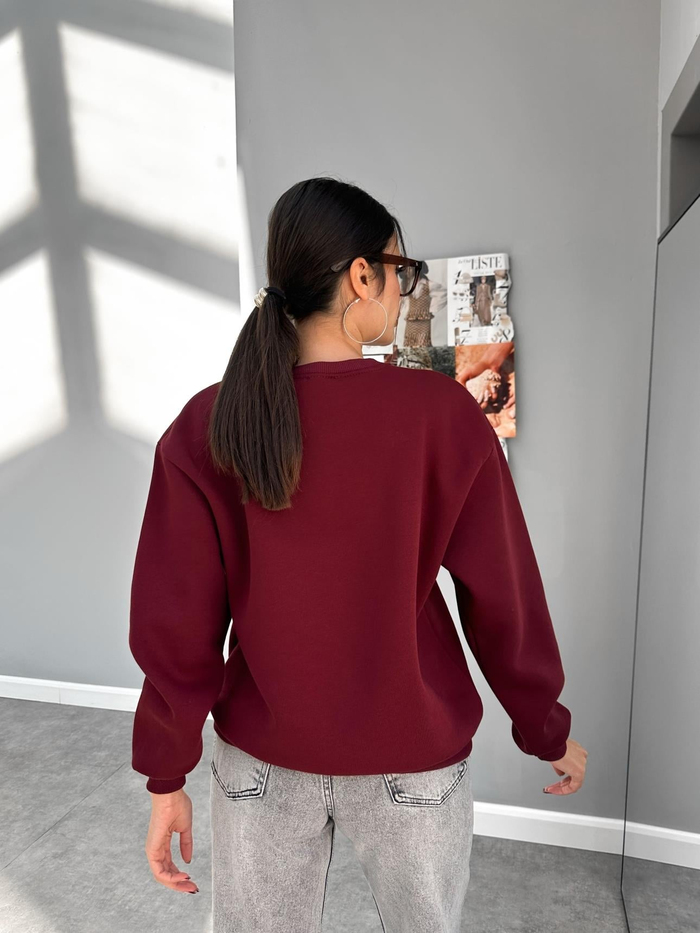 Bisiklet Yaka Oversize Basic Sweatshirt