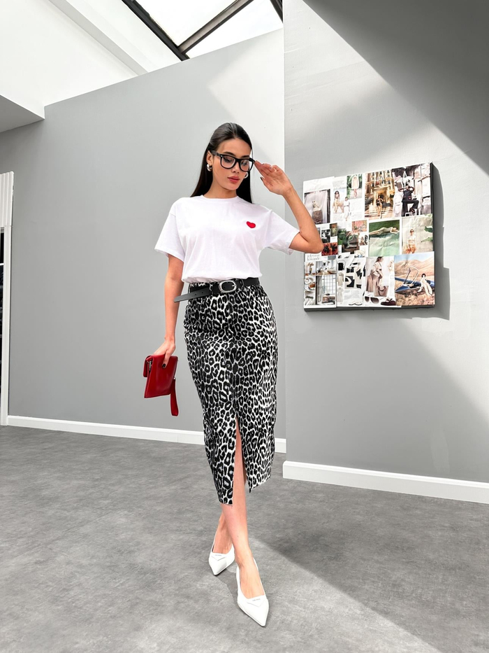 Black Big Leo Patterned Orj Etek