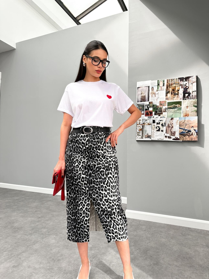 Black Big Leo Patterned Orj Etek