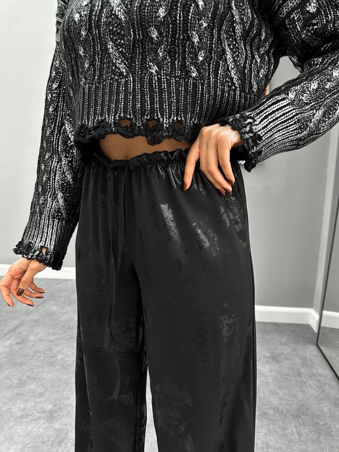 Black Varak Baskılı Pantolon