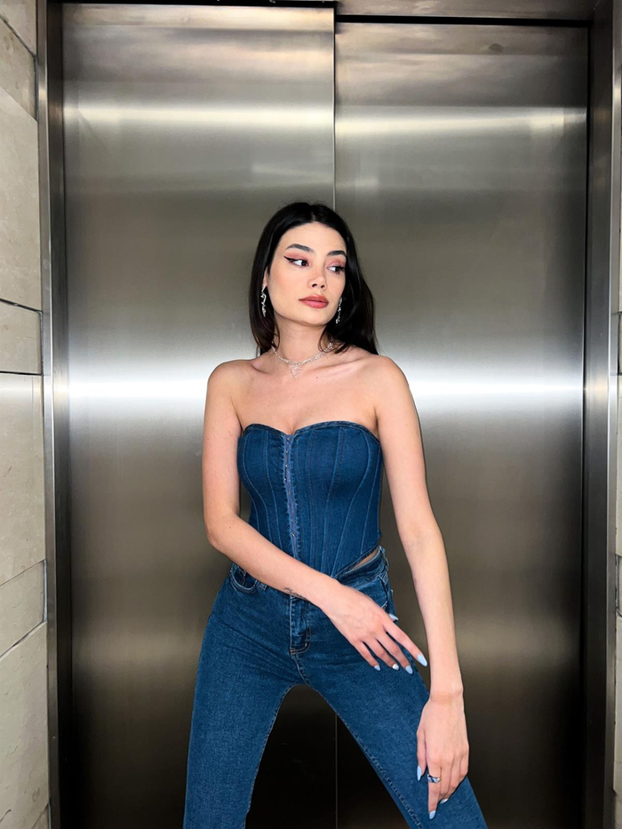 Blue Korse Kot Büstiyer