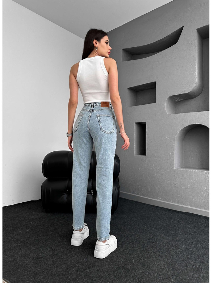 Blue Likralı Mom Jean