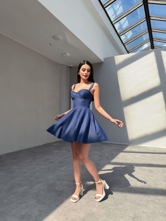 Blue Volanlı Elbise