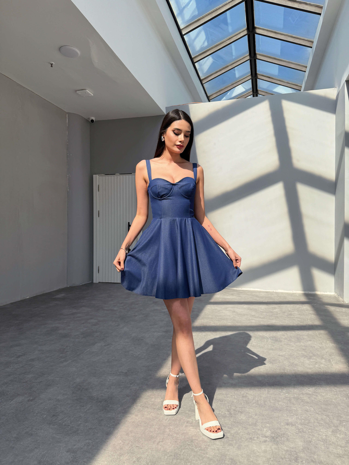 Blue Volanlı Elbise