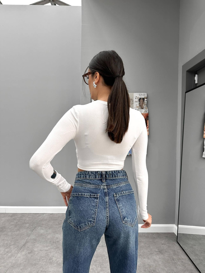 Blue Yıkamalı Straight Orj Jean