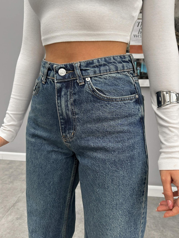 Blue Yıkamalı Straight Orj Jean