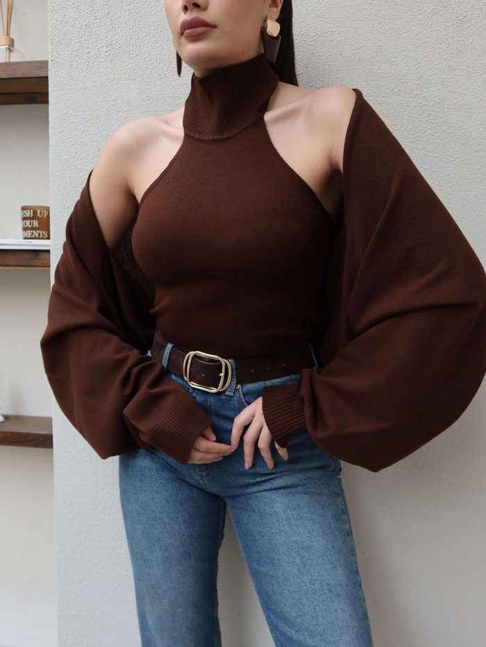 Bolero Detaylı Triko Takım