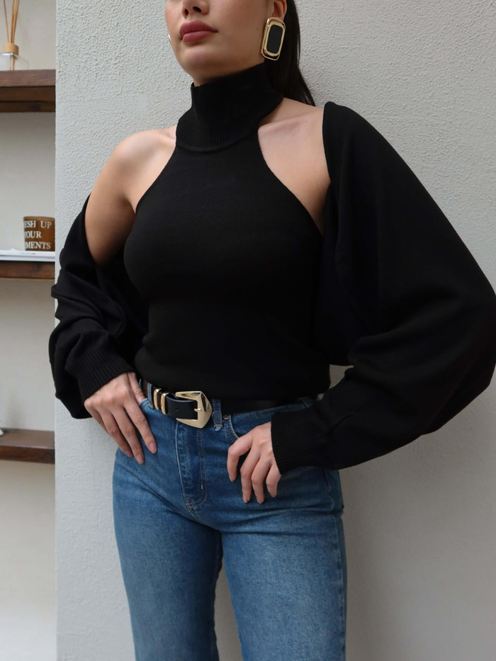 Bolero Detaylı Triko Takım