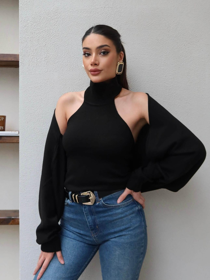Bolero Detaylı Triko Takım