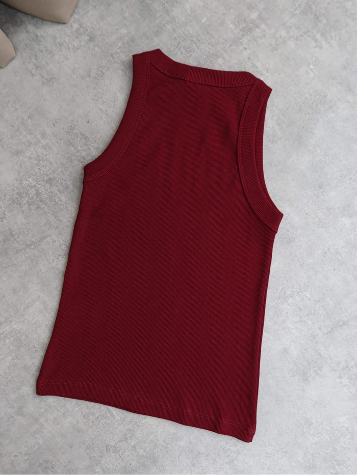 Bordo Diamond Şeritli Atlet