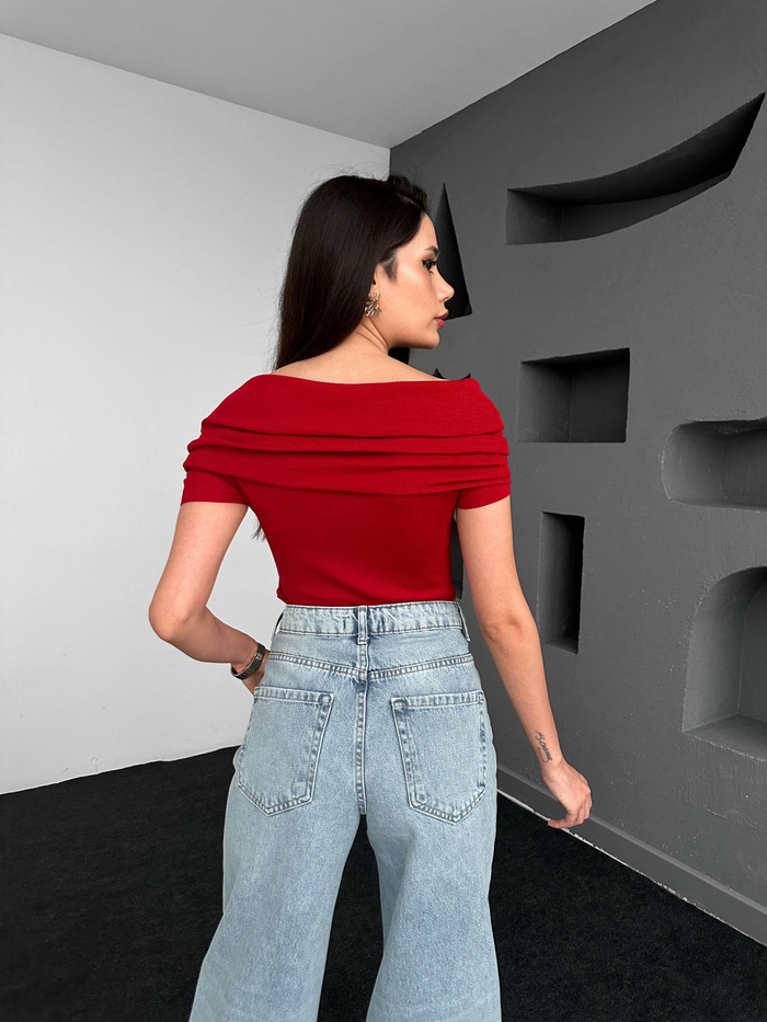 Bordo Madonna Yaka Bluz