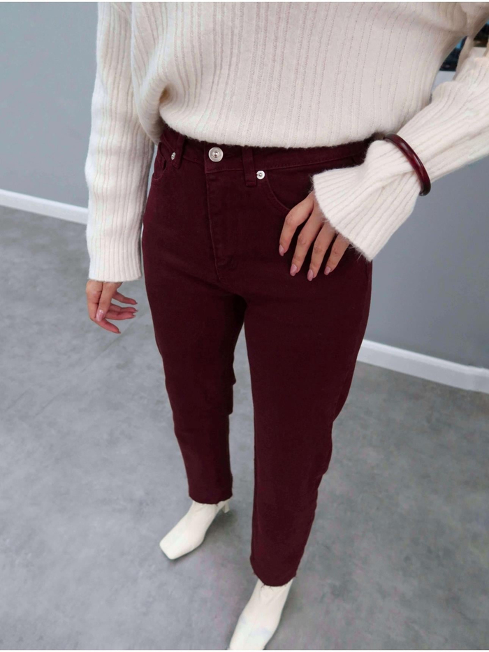 Bordo Paça Kesik Orj Jean