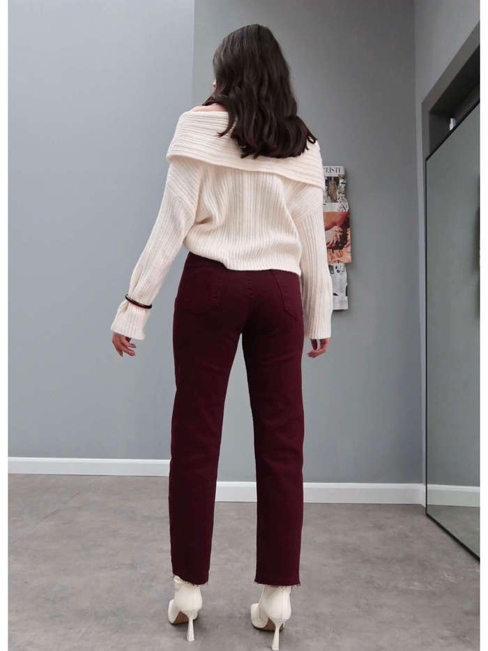 Bordo Paça Kesik Orj Jean