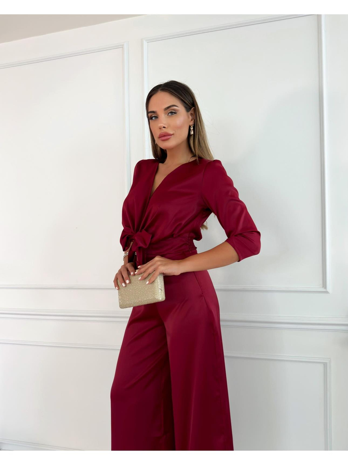 Bordo Saten Dual Takım