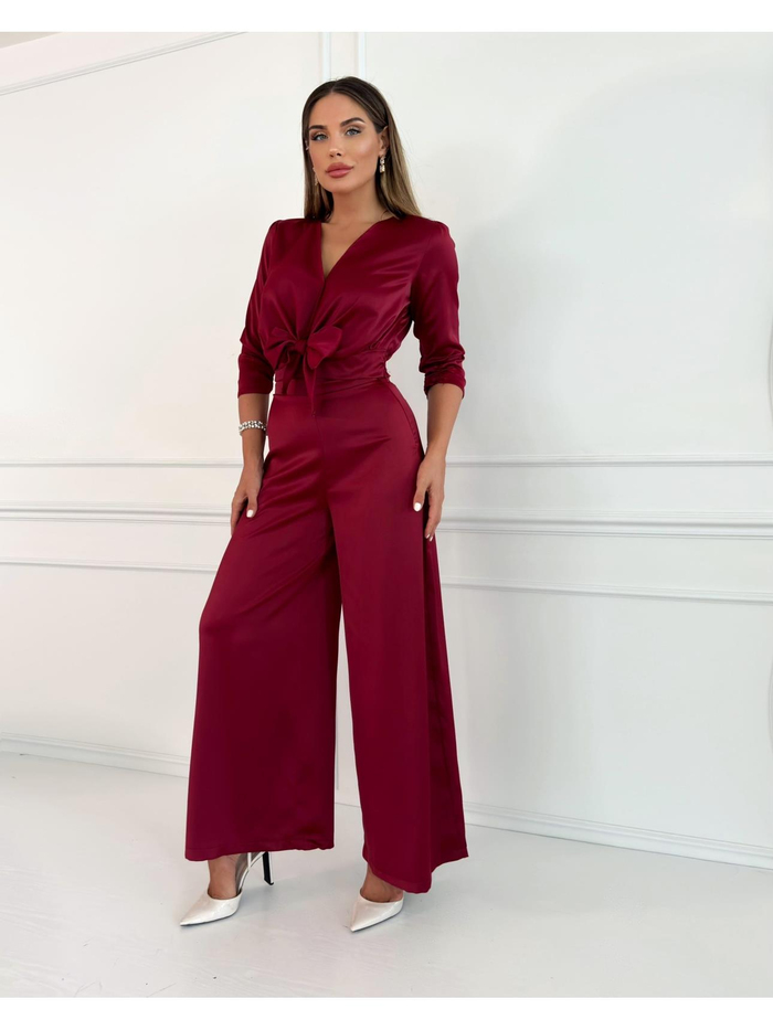 Bordo Saten Dual Takım