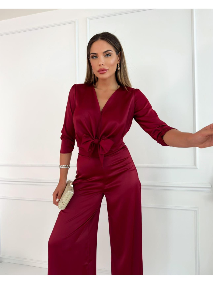 Bordo Saten Dual Takım