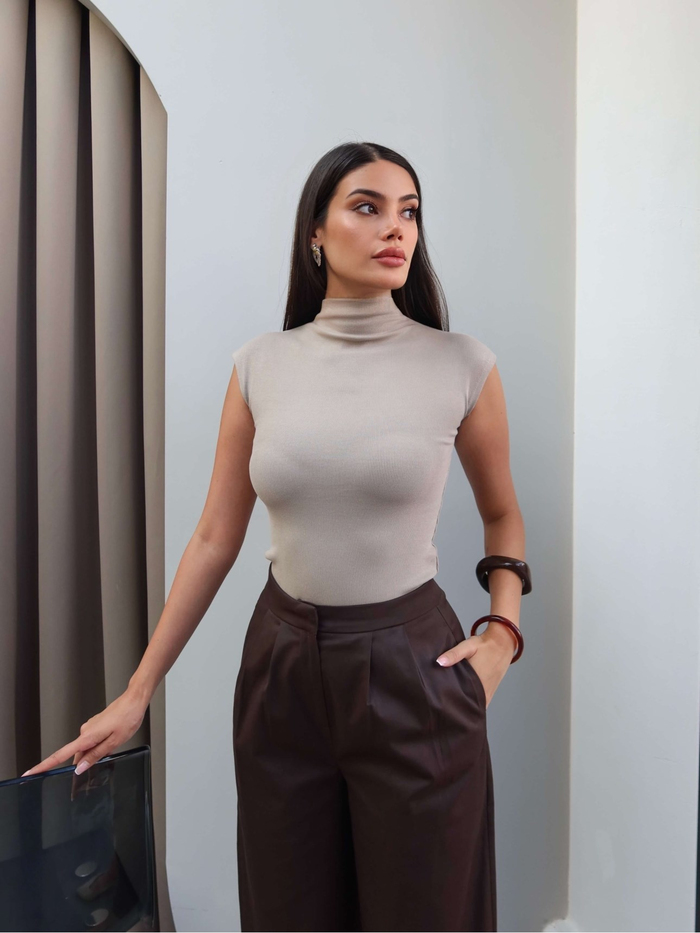 Boru Paça Düğmeli Pantolon