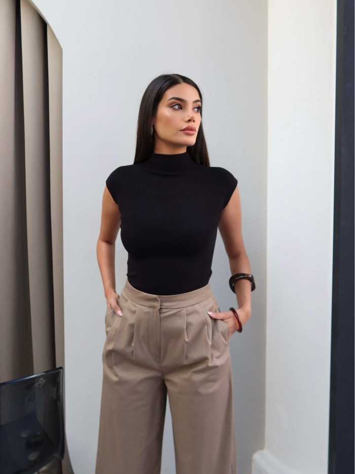 Boru Paça Düğmeli Pantolon