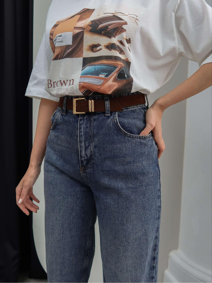 Boyfriend Süet Kemerli Jean