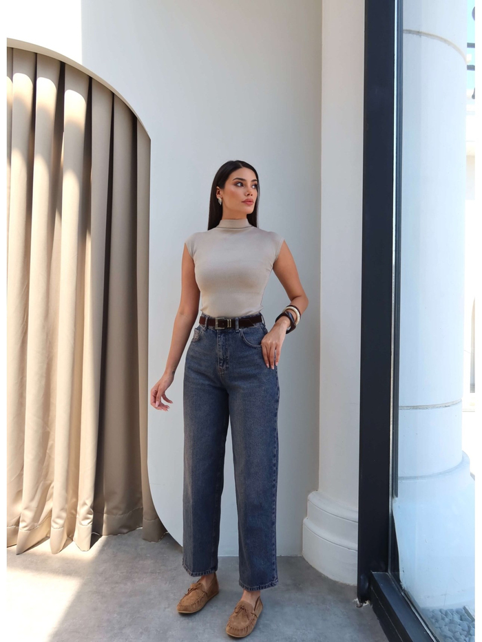 Boyfriend Süet Kemerli Jean