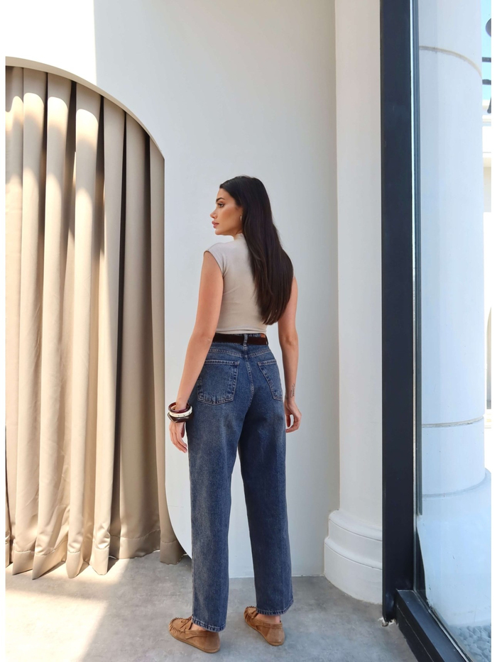 Boyfriend Süet Kemerli Jean