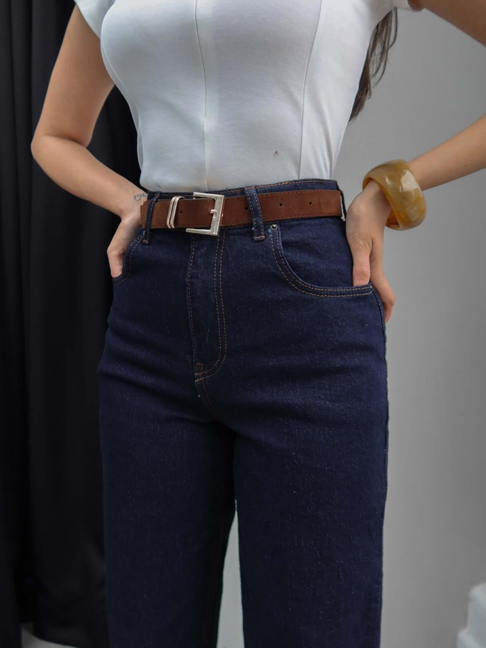 Boyfriend Süet Kemerli Jean