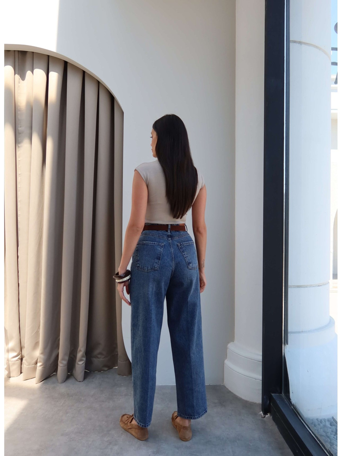 Boyfriend Süet Kemerli Jean