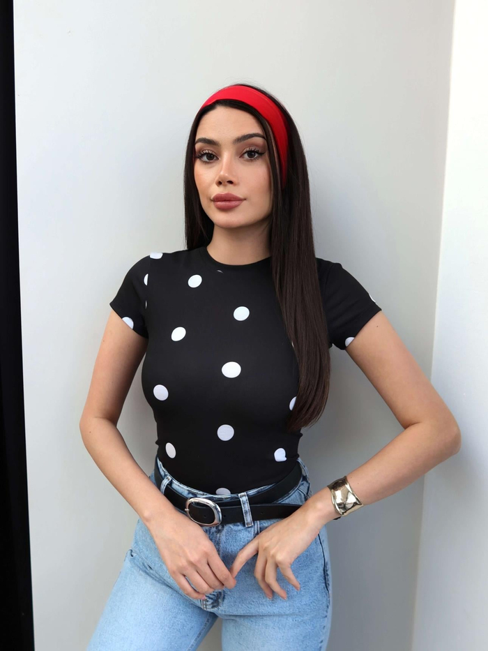 Büyük Puantiyeli Basic Tshirt